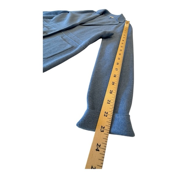 Talbots Indigo Blue Cotton 3 Button Blazer Patch Pockets Jacket Womens Size Med - Picture 5 of 14